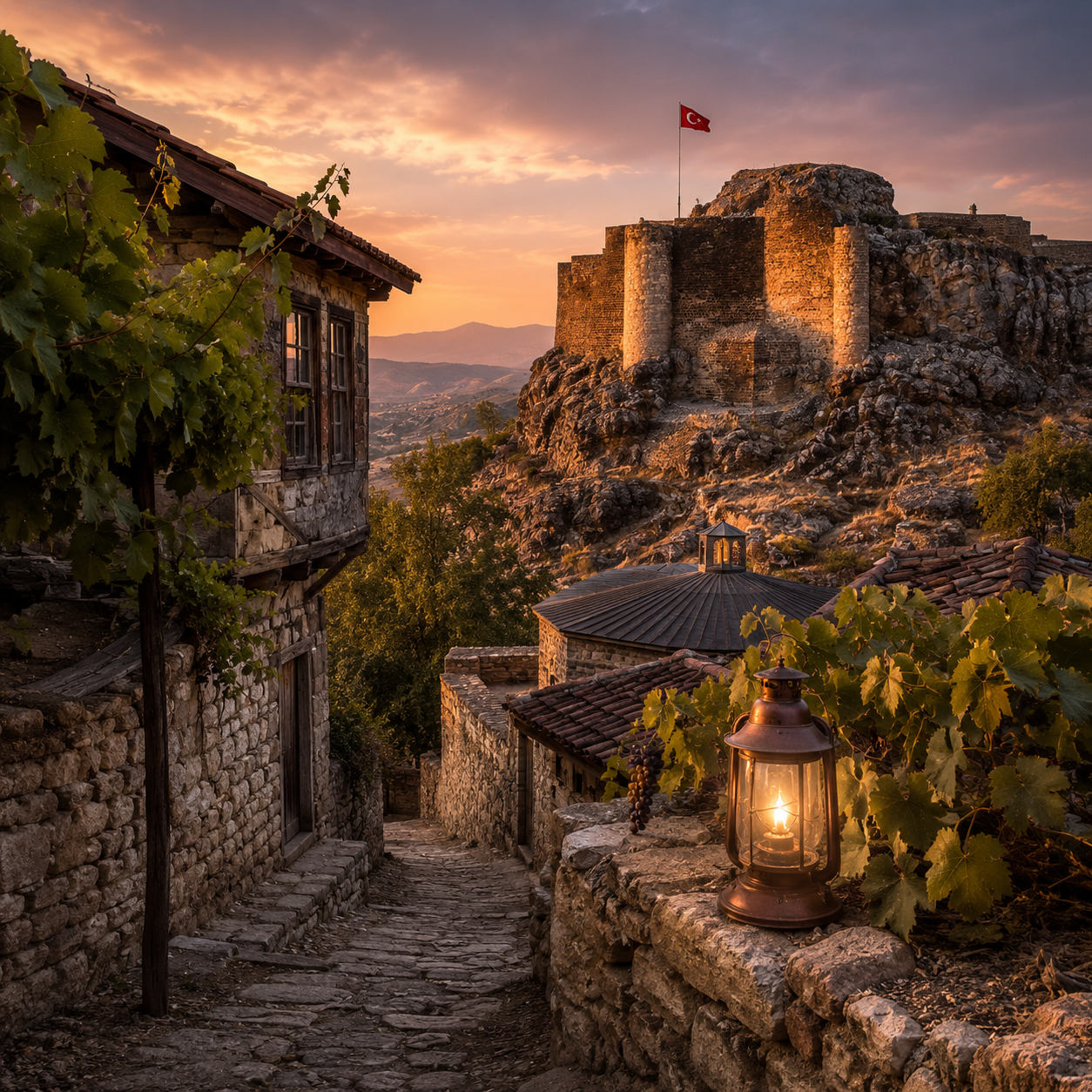 Eski Harput sokakları ve tarihî kale